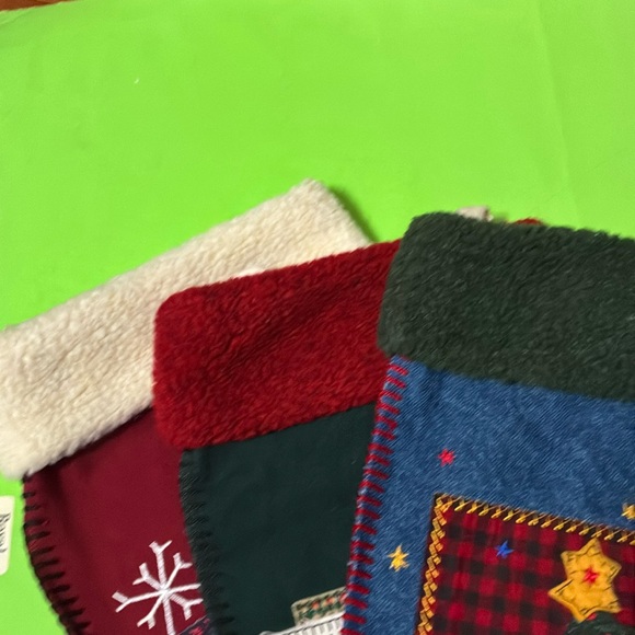 Blanket Stitched Denim Stocking Trio - Picture 3 of 15